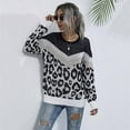 thumbnail image 4 of Herrnalise Women's Knitted Crop Tops Ladies Fashion Round Neck Long Sleeve Color Block Pullover Knit Sweater Pullover Jumper Sweaters, 4 of 9