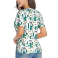 thumbnail image 3 of Wukai Hello Summer Classic V-Neck T-Shirt for Women: Comfortable, Stylish, and Versatile Wardrobe Essential-Large, 3 of 7
