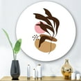 thumbnail image 2 of Designart 'Abstract Plants With Elementary Shapes' Modern Circle Metal Wall Art 11x11 - Disc of 11, 2 of 5