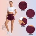 thumbnail image 3 of URATOT 2 Pack Cotton Yoga Short Women Summer Running Gym Sports Waistband Shorts with Pockets, 3 of 6