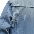 thumbnail image 5 of Olyvenn Stylish Denim Jacket For Men Classic Fit Long Sleeve Jean Jacket Casual Button Down Denim Jackets Fashion Motorcycle Coats Light Blue 6, 5 of 7