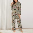 thumbnail image 2 of Logiee Coffee pots cup Print Womens Pajamas Set,Long Sleeve Sleepwear,Button Down Lounge Set 2 Pieces,Soft Nightwear Pjs Set-, 2 of 7
