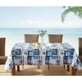 thumbnail image 3 of Newbridge Nautical Mile Blue Boats 52 x 52 inch Square Vinyl Flannel Backed Tablecloth, 3 of 9