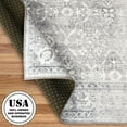 thumbnail image 6 of ReaLife Machine Washable Rug - Stain Resistant, Non-Shed - Eco-Friendly, Padded, Family & Pet Friendly - Made from Premium Recycled Fibers - Vintage Distressed Trellis - Silver Ivory, 5' x 7', 6 of 6