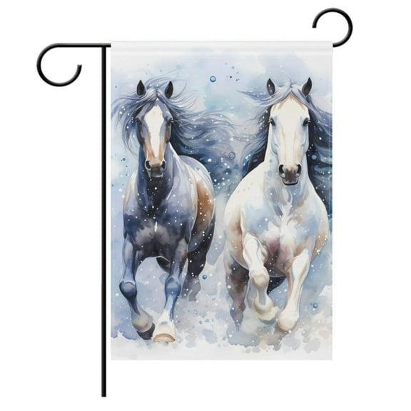 Horses Garden Flag House Banner Double Sided Outdoor Yard Decoration 28" x 40"