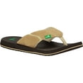 thumbnail image 1 of Men's Sanuk Fault Line Thong Sandal Tan/Brown Synthetic Nubuck 12 M, 1 of 6