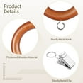 thumbnail image 4 of 48 Pcs Wood Curtain Rings with Clips Set, 24 Teak Rings with Hooks & 24 Silver Clips, 1.77 in Inner Diameter Drapery Rings for Curtain Rods, 4 of 6