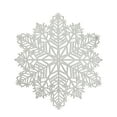 thumbnail image 2 of SuChun Placemat Christmas Snowflake Place Mats Metallic Festive Vinyl Table Mat Washable For Holiday Dinner Table Top Doilies Decorations 15” Diameter Hollow Out Non Slip For Decor Wedding Silver, 2 of 7