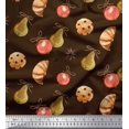 thumbnail image 1 of Soimoi Brown Poly Georgette Fabric Cookies & Oranament Christmas Fabric Prints By Yard 42 Inch Wide, 1 of 5