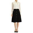 thumbnail image 2 of INSPIRE CHIC Women's Button Front Formal Work A-Line Midi Skirts, 2 of 6