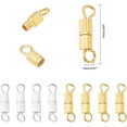 thumbnail image 2 of 100PCS 14mm Barrel Screw Clasp Tube Brass Screw Twist Clasps 2 Colors Brass Fastener Cord End Caps for DIY Jewelry Bracelet Necklace Making Multi-color, 2 of 8
