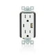 thumbnail image 1 of Enchufe eléctrico Leviton T5638-W Cargador USB tipo A/C de 18 W, 1 of 5