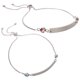 thumbnail image 2 of KAKOWELY 2 pulseras a juego para parejas: pulseras ajustables de acero inoxidable con dije de diamantes de imitación. Pulseras a juego para mujeres y hombres., 2 of 4