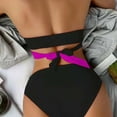 thumbnail image 4 of Staron Women's Sling Hollow Bikini Swimsuit Two Piece Set with Removable Padded Bra High Cut Bathing Suit for Beach Pool Vacation, Hot Pink L, 4 of 7