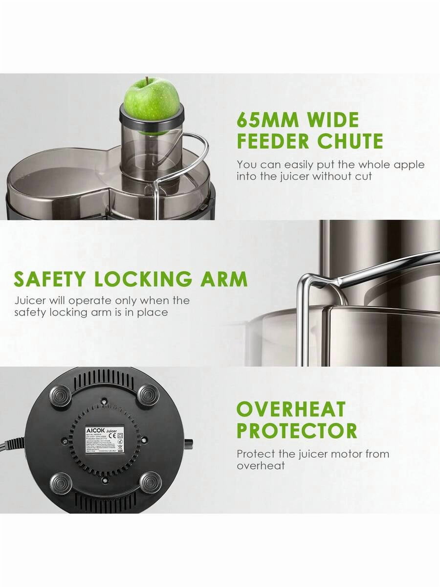 Juicer Machines,3 Speed Control,Juicer Whole Fruit And Vegetables, Centrifugal Juicer Extractor Max Power 400W,Cleaning Brush And Juicing Recipe Included