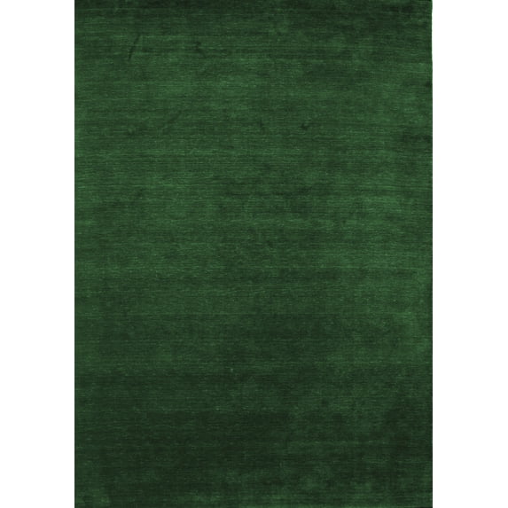 Ahgly Company Indoor Rectangle Abstract Emerald Green Contemporary Area Rugs, 5' x 7'