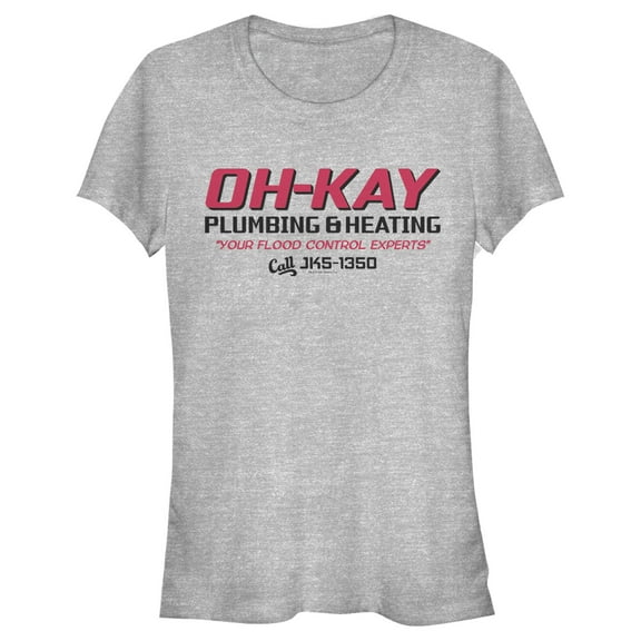 Junior's Home Alone Oh-Kay Plumbing & Heating  Graphic Tee Athletic Heather Small