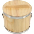 thumbnail image 1 of WASHWEPE Multi-function Rice Container Wooden Bucket For Catering Light Yellow 1Set, 1 of 8