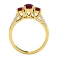thumbnail image 4 of Mauli Jewels Rings for Women 2 Carat Diamond And Round Shaped Created Ruby Ring 4-prong 10K Yellow Gold, 4 of 7