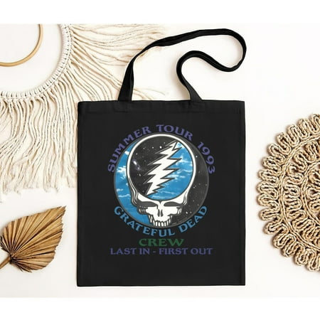 vintage GRATEFUL DEAD SUMMER 1993 TOUR CREW White Double Sided Tote Bag-TH10640