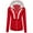 Red, variant on Odeerbi Jackets For Women Long Sleeve Patchwork Solid Color Hooded Zipper 2025 Casual Sport Coat Red