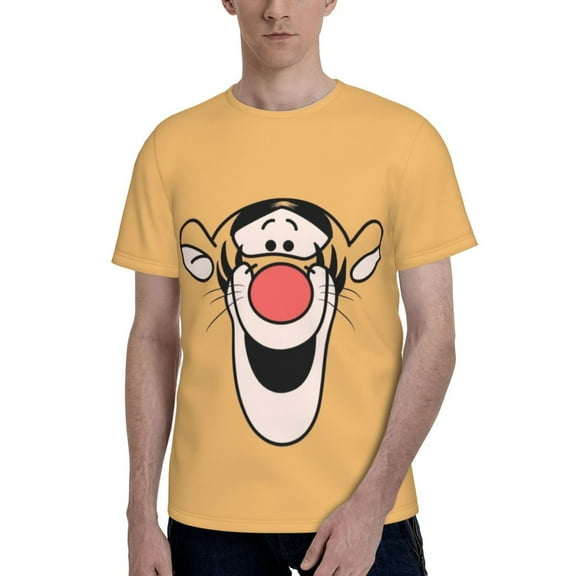 Tigger Men's T Shirts Cartoon Graphic Short Sleeve Tees Novelty Casual Unisex Adults Tee Shirt Tops
