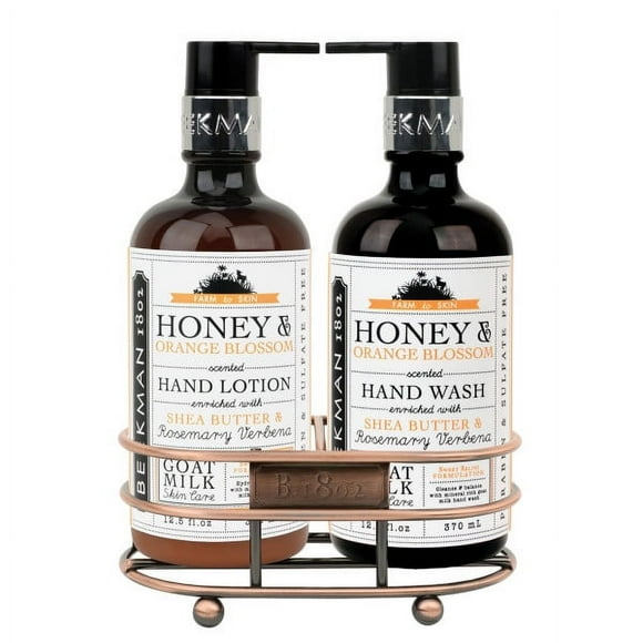 Beekman 1802 Lait de Chèvre Pur Miel Fleur d'Oranger Soin des Mains Ensemble de Deux Paniers