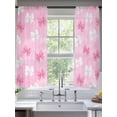 thumbnail image 2 of Pink White Bow Sheer Curtains 63 Inch Length 2 Panels Set Window Treatments, Modern Art Watercolor Bowknot Rod Pocket Semi Curtains for Living Room/Bedroom/Kitchen Décor, 104"W x 63"L, 2 of 7