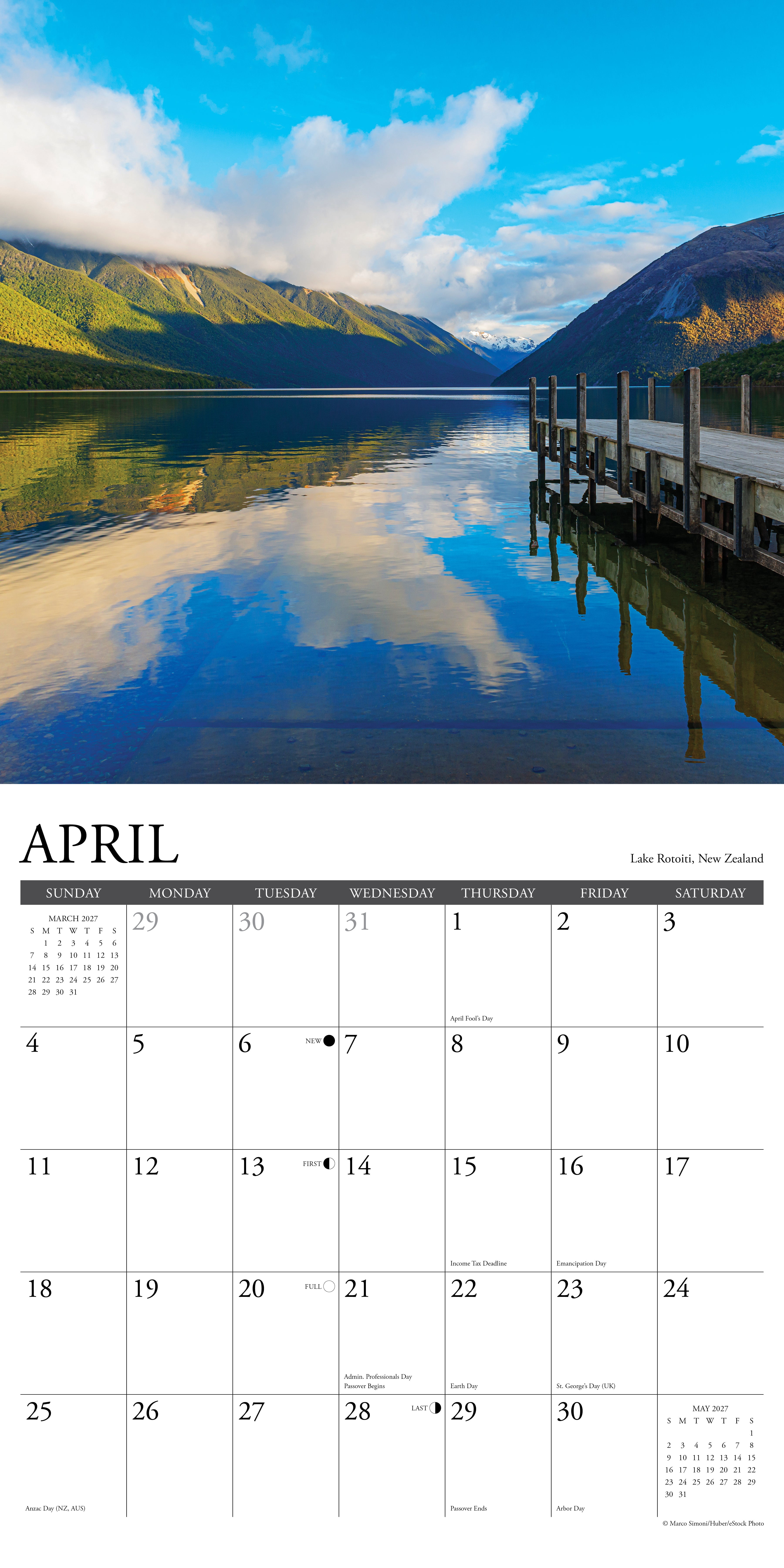 Willow Creek Press, Lake View 2027 Wall Calendar