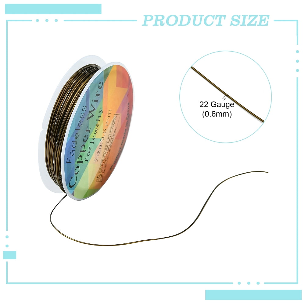 Copper Jewelry Wire Long-Lasting Plated Bronze 22 Gauge 0.6mm about 19.68 Feet(6m)/roll