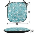 thumbnail image 4 of Abstract Chair Seating Cushion Set of 6, Abstract Pattern with Bubbles in Different Sizes Modern Aqua Inspired Design, Seat Pads with Anti-slip Backing, 16"x16", Turquoise Teal, by Ambesonne, 4 of 7