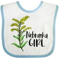 thumbnail image 3 of Inktastic Nebraska Girl Goldenrod Flower Girls Baby Bib, 3 of 4