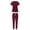 Wine-men gym sets, variant on Eryao Men's Moisture Wicking Scrub Set 2 Piece V Neck Short Sleeve Tops Matching Drawstring Jogger Pants with Pockets Casual Comfy Workwear Sets,Wine,XL