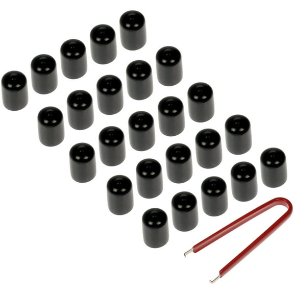 Dorman 711-004 19 MM Vinyl Lug Nut Covers With Removal Tool Black; Silver; Red (Pack of 25)
