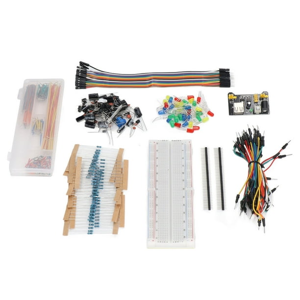Kit de diversión de componentes Electrónicos, Inserto Direto Etiquetas Transparentes 830 Puntos de Unión de Paneles Componentes Electronics Surtido Fácil de Encontrario