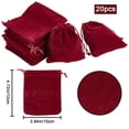 20Pcs Rectangle Velvet Drawstring Pouches Gift Bags Christmas Party ...