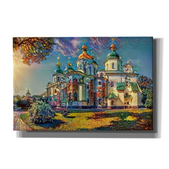 Epic Graffiti 'Kyiv Ukraine Saint Sophia Cathedral' by Pedro Gavidia, Canvas Wall Art, 18"x12"