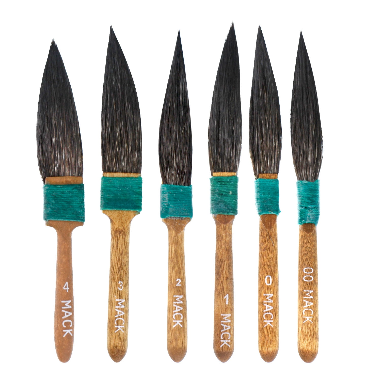 Mack Brush Set of 6 Squirrel Hair Dagger Pinstriping & TouchUp Brush