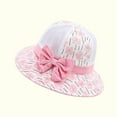 thumbnail image 4 of Xfvqtps Toddler Bucket Hat Wide Brim Mesh Bowknot Flower Print Colorful Sunshade Sun Protection Breathable Soft Outdoor Sun Hat for 1-4 Years Pink, 4 of 7