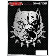 PIT BULL DOG CHROME STYLE AUTO STICKER - brand new