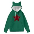 thumbnail image 3 of Craaazy Cute Cat Ears Hooded Pullover For Womens Casual Print Long Sleeve Hooded Drawstring Gifts Loose Sweater With Pocket, 3 of 4