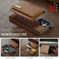 thumbnail image 5 of Allytechgroup Wallet Case for Samsung Galaxy S23 FE, PU Leather Wallet Case with Detachable Cards Holder Kickstand Support Wireless Charging Shockproof Protective Bumper for Women Men, Brown, 5 of 11