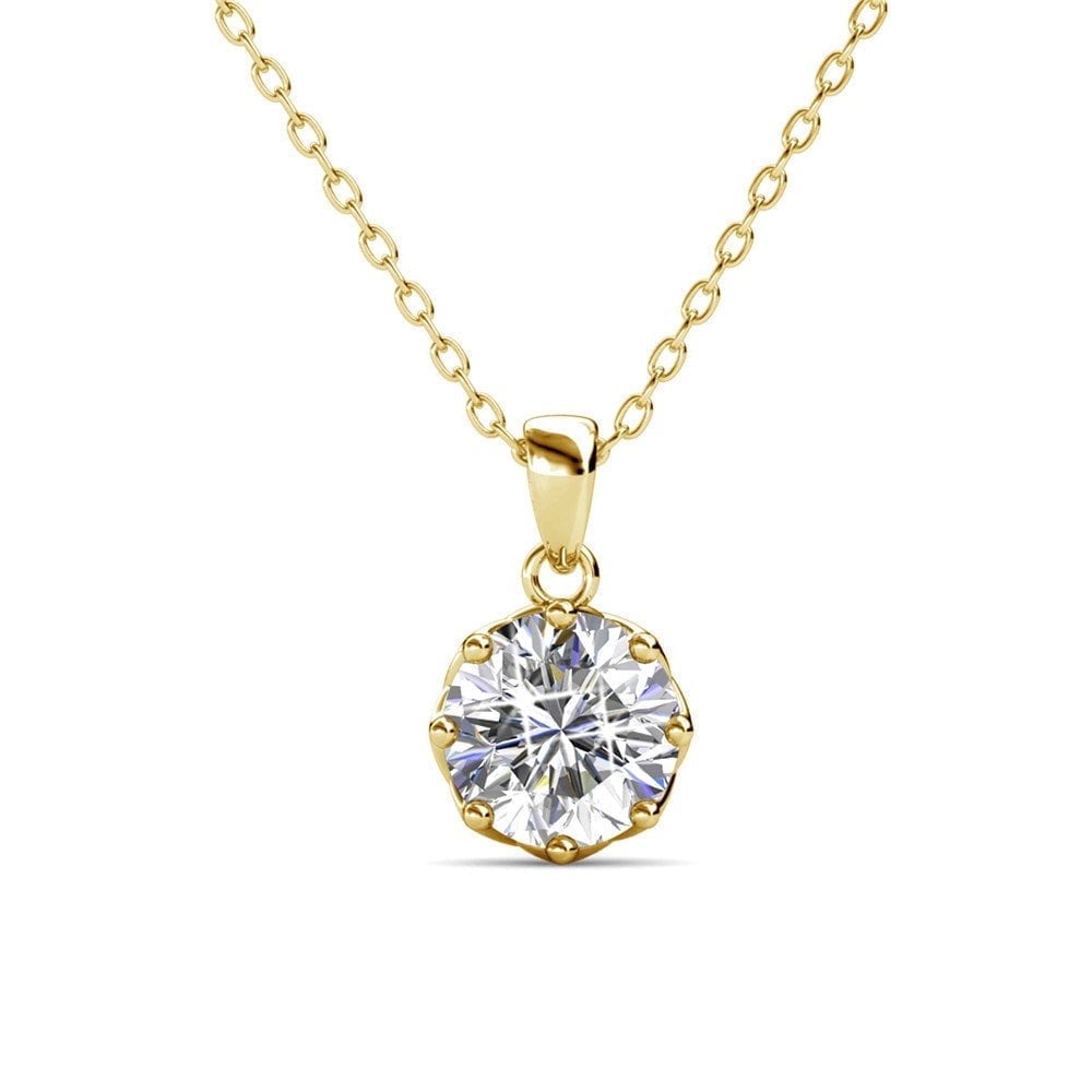 Cate & Chloe Eden 18k Yellow Gold Plated Silver Jewelry Set with Swarovski Crystals Gift for Women