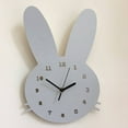 thumbnail image 7 of Ludlz Bunny Wall Clock,Cute Rabbit Wooden Mute Wall Clock for Bedroom Room Home Easter Decoration, 7 of 7