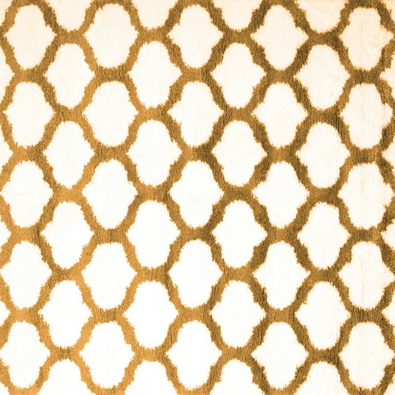 Ahgly Company Indoor Square Trellis Orange Contemporary Area Rugs, 3' Square