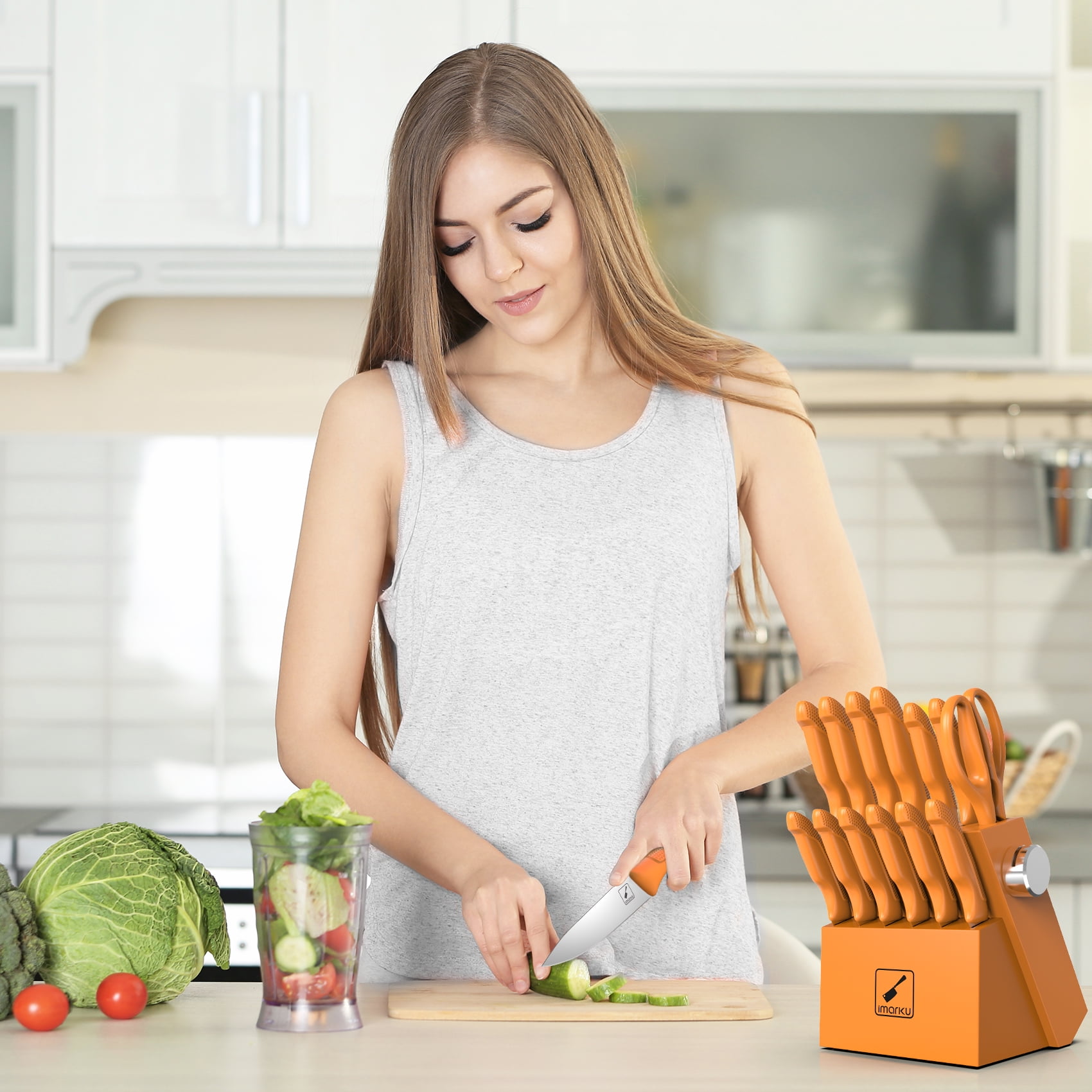Upgraded Version! Kitchen Knives Set, 14 pcs Kitchen Knife Set, Holloween Decoration