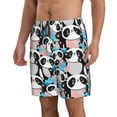 thumbnail image 2 of Kdxio Panda Cute Hearts Pattern Mens Casual Shorts - Drawstring Summer Beach Sports Shorts for Men, 2 of 9