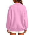 thumbnail image 4 of XPMWRP Women's Oversized Open Front Fleece Cardigan, V-Neck Long Sleeve Coat with Pockets, Casual Lounge Outerwear Pink XL, 4 of 9