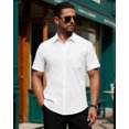 thumbnail image 3 of Vestido Shirt Alimens & Gentle de manga corta para hombre, color blanco, 3 of 6