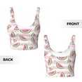 thumbnail image 5 of Fotbe Watermelon Pattern Womens' Sports Bra Longline Wirefree Padded with Medium Support Sports Moisture-Wicking Workou Vest,Tank Top-, 5 of 9